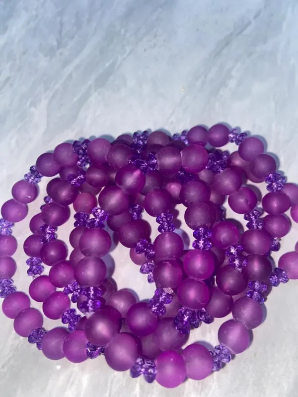 Purple Frosty Amethyst Beads