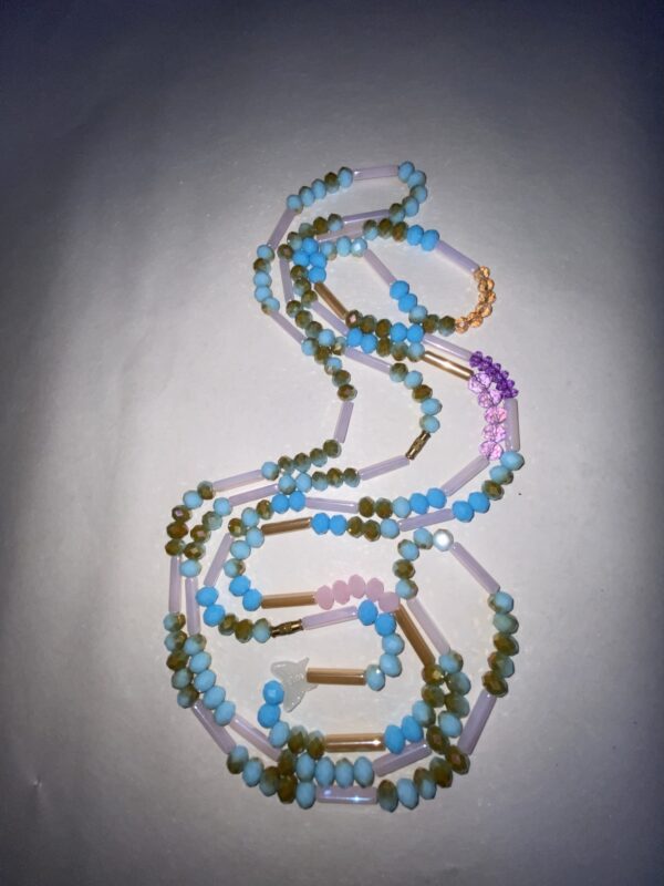 Golden Blue Butterfly Waist Bead - Image 2